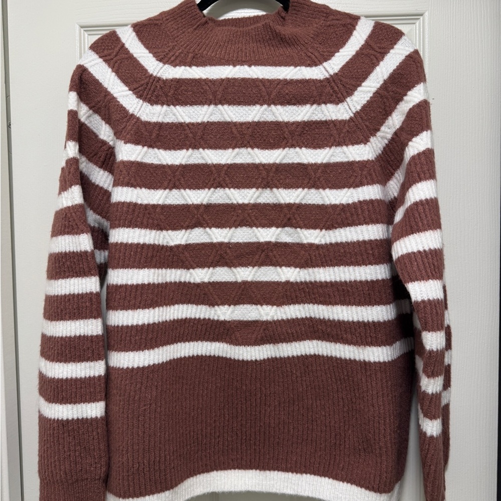 Liz Claiborne Pink and White Striped Sweater